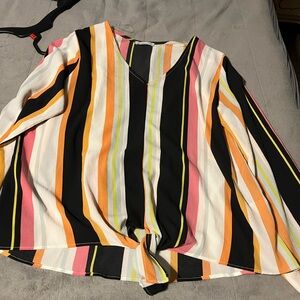 Striped V-Neck Blouse